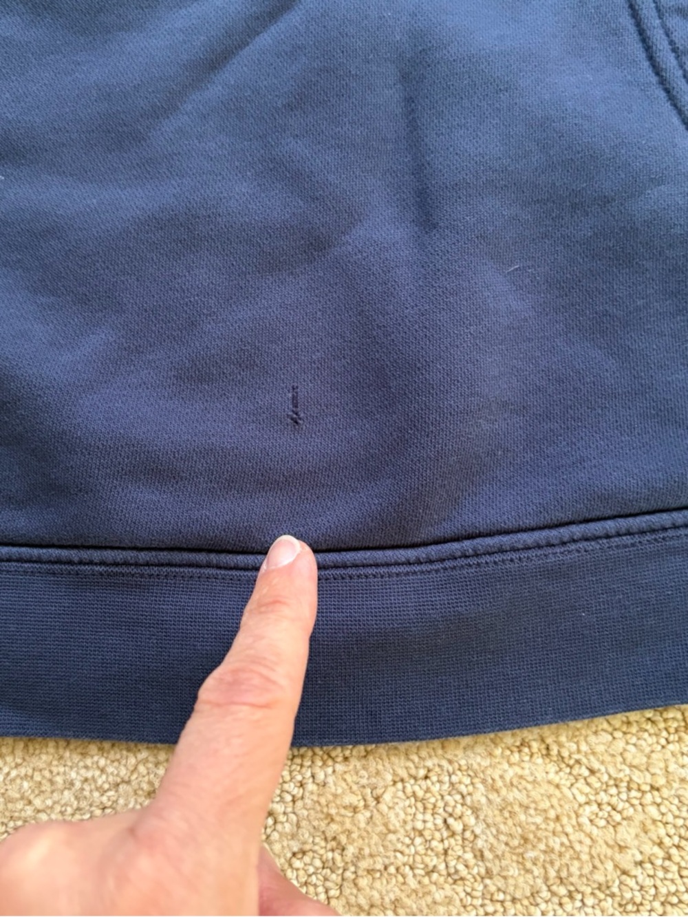 Nike Men's Dark Blue Pullover Hoodie with Swoosh - Picture 3 of 11